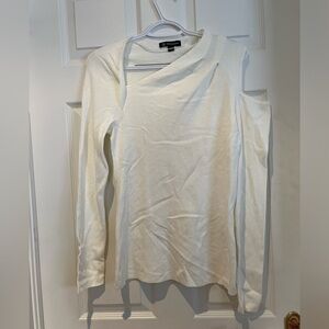 Off white/cream cold shoulder long sleeve